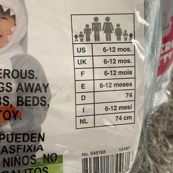 BRAND NEW baby shark halloween costume size 6-12M - Picture 6 of 6